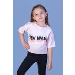 Toontoy Kız Çocuk New Wave Baskılı Taş Işlemeli Tişört - 5 Yaş - Pudra