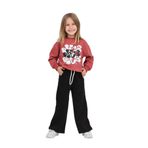 TOONTOY Kız Çocuk Nice Baskılı Eşofman Takım, 6 Yaş, 24752, Kiremit, kız-çocuk