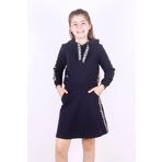 Toontoy Kız Çocuk Nice Şeritli Etekli Takım - 8 Yaş - Lacivert