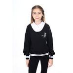 Toontoy Kız Çocuk Okul Sweatshirt Siyah 6-7 YAŞ