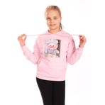 TOONTOY Kız Çocuk Ördek Baskılı Kapüşonlu Sweatshirt, 6 Yaş, 22437, Açık Pembe, kız-çocuk