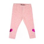 Toontoy Kız Çocuk Paçası Çevirmeli Pullu Tayt Pembe Melanj 2 YAŞ