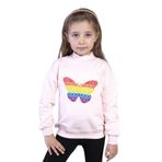 Toontoy Kız Çocuk Pamuklu Balıkçı Yaka Popıt Desenli Sweatshirt Pudra 3 YAŞ