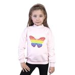 Toontoy Kız Çocuk Pamuklu Balıkçı Yaka Popıt Desenli Sweatshirt Pudra 5 YAŞ
