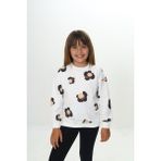 Toontoy Kız Çocuk Pano Baskılı Sweatshirt - Ekru - 6 Yaş
