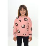 Toontoy Kız Çocuk Pano Baskılı Sweatshirt - Koyu Pudra - 7 Yaş