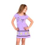 Toontoy Kız Çocuk Papatya Desenli Elbise Lila 3 YAŞ