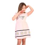 Toontoy Kız Çocuk Papatya Desenli Elbise Pudra 4 YAŞ
