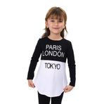 Toontoy Kız Çocuk Paris London Baskılı T-Shirt Siyah 8 YAŞ