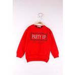 Toontoy Kız Çocuk Party Up Baskılı Sweatshirt Kırmızı 3 YAŞ