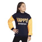 Toontoy Kız Çocuk Peluş Detaylı Baskılı Sweatshirt Lacivert 4-5 YAŞ