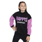 Toontoy Kız Çocuk Peluş Detaylı Baskılı Sweatshirt Siyah 12-13 YAŞ