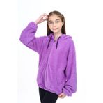 Toontoy Kız Çocuk Peluş Hırka Lila 12-13 YAŞ
