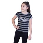 TOONTOY Kız Çocuk Perfect Nakışlı Kolları İnci Detaylı Tişört 8 Yaş, 8 Yaş, 11035-, Siyah, Kız çocuk