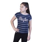 Toontoy Kız Çocuk Perfect Nakışlı Kolları İnci Detaylı Tişört Lacivert 8 YAŞ