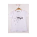 Toontoy Kız Çocuk Perfect Yıldız Baskılı Tişört Beyaz 7 YAŞ