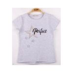TOONTOY Kız Çocuk Perfect Yıldız Baskılı Tişört Gri Melanj 7 Yaş, 7 Yaş, 11955-, Gri Melanj, Kız çocuk