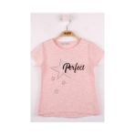 Toontoy Kız Çocuk Perfect Yıldız Baskılı Tişört Pudra 5 YAŞ