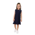 Toontoy Kız Çocuk Polo Yaka Etek Fırfırlı Elbise Lacivert 2 YAŞ