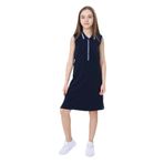 Toontoy Kız Çocuk Polo Yaka Garni Detaylı Elbise Lacivert 8-9 YAŞ