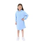 Toontoy Kız Çocuk Polo Yaka Yazı Baskılı Elbise Mavi 8-9 YAŞ