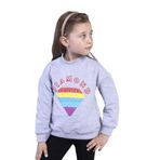 Toontoy Kız Çocuk Popıt Baskılı İçi Pamuklu Sweatshirt Gri Melanj 6 YAŞ