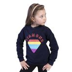 Toontoy Kız Çocuk Popıt Baskılı İçi Pamuklu Sweatshirt Lacivert 6 YAŞ