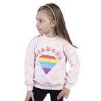 Toontoy Kız Çocuk Popıt Baskılı İçi Pamuklu Sweatshirt Pudra 8 YAŞ