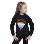Toontoy Kız Çocuk Popıt Baskılı İçi Pamuklu Sweatshirt Siyah 6 YAŞ