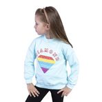 Toontoy Kız Çocuk Popıt Baskılı İçi Pamuklu Sweatshirt Su Yeşili 7 YAŞ
