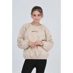 Toontoy Kız Çocuk Pretty Baskılı Sweatshirt - 10 - 11 Yaş - Bej