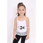 Toontoy Kız Çocuk Pul İşlemeli Balık Nakış Askılı Atlet Beyaz 3 YAŞ