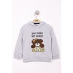 Toontoy Kız Çocuk Pullu Ayıcık Nakışlı Sweatshirt