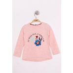 Toontoy Kız Çocuk Pullu Güllü Nakışlı T-Shirt Pembe Melanj 3 YAŞ