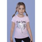 Toontoy Kız Çocuk Pullu Palmiye Nakışlı T-Shirt - 5 Yaş - Açık Pembe