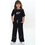 Toontoy Kız Çocuk Queen Baskılı Crop Eşofman Takım