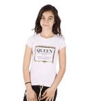 Toontoy Kız Çocuk Queen Varak Leoapar Baskılı Tişört Gri Melanj 7 YAŞ