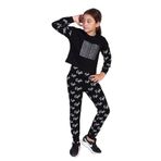 Toontoy Kız Çocuk Reflektör Baskılı Eşofman Takımı Siyah 6-7 YAŞ