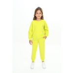 Toontoy Kız Çocuk Reglan Kol Kanguru Cepli Nakışlı Eşofman Takım Açık Yeşil 6 YAŞ