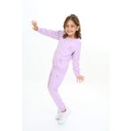 Toontoy Kız Çocuk Reglan Kol Kanguru Cepli Nakışlı Eşofman Takım Lila 5 YAŞ