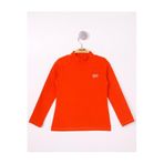 TOONTOY Kız Çocuk Regular Fit Dik Yaka Nakış Baskılı Sweatshirt, 4 Yaş, 12028-, Kiremit, kız-çocuk