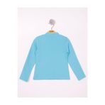 TOONTOY Kız Çocuk Regular Fit Dik Yaka Nakış Baskılı Sweatshirt, 4 Yaş, 12028-, Turkuaz, kız-çocuk