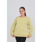 Toontoy Kız Çocuk Relax Fit Bisiklet Yaka Düşük Omuz Sweatshirt - Açık Yeşil - 8 - 9 Yaş