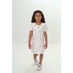 Toontoy Kız Çocuk Renkli Çiçek Nakışlı Elbise Ekru 2 YAŞ
