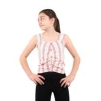 Toontoy Kız Çocuk Renkli Çizgili Atlet Fuşya 12-13 YAŞ