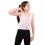 Toontoy Kız Çocuk Renkli Çizgili Atlet Lila 6-7 YAŞ