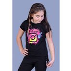 Toontoy Kız Çocuk Renkli Instagram Baskılı Tişört