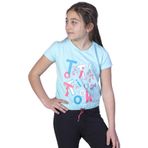 Toontoy Kız Çocuk Renkli Tiktok Baskılı Tişört Mint Yeşili 10-11 YAŞ