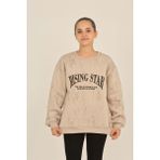 Toontoy Kız Çocuk Rısıng Star Baskılı Sweatshirt - Bej - 8 - 9 Yaş