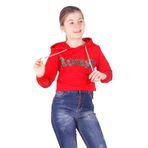 TOONTOY Kız Çocuk Rouge Baskılı Kapşonlu Sweatshirt, 10 Yaş, 16242-, Kırmızı, kız-çocuk